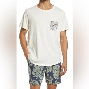 New Marine Layer Mens Ivory Contrast Pocket Cotton T-Shirt